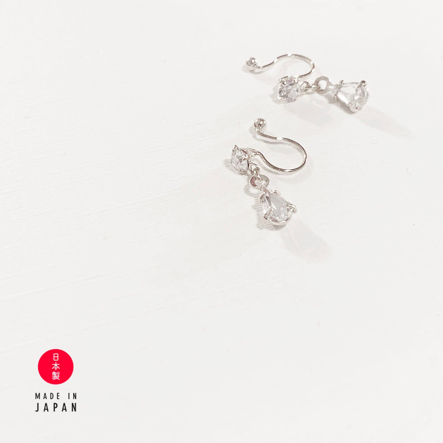 18K Drop Dia - Silver Rhodium
