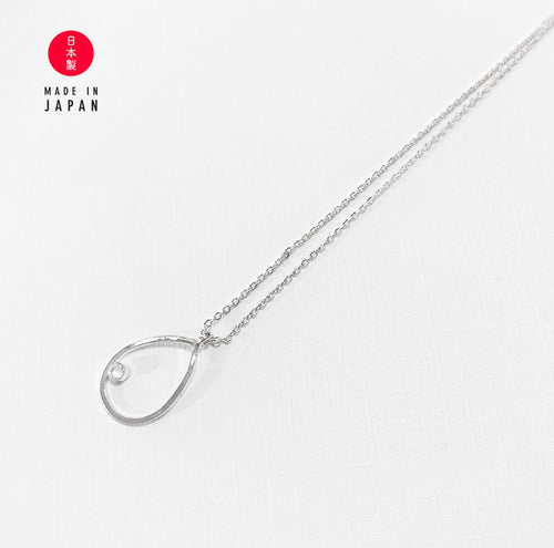 18K Drop Dia - Silver Rhodium